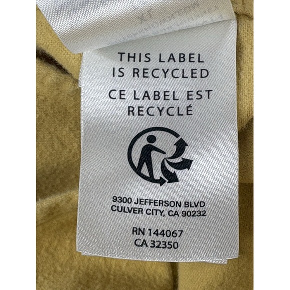 Outerknown Button Up Shirt XL Yellow Offshore Heavywight Chamois Organic Cotton - Picture 7 of 10